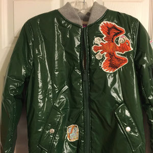 Custo Barcelona Hariang Green Bomber Jacket Sz 14